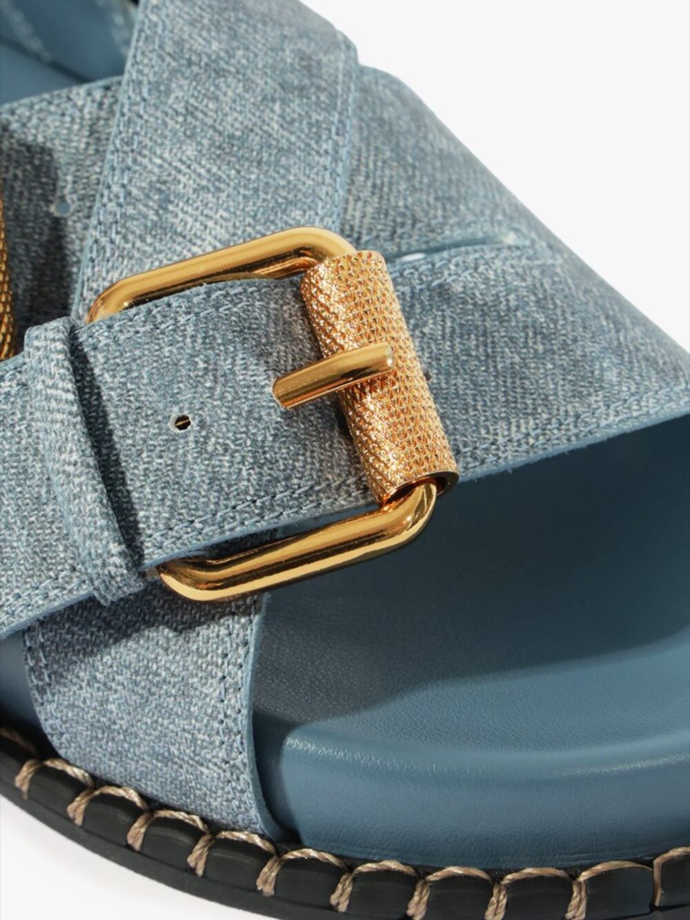 SCHUTZ Denim Patsy Sandals - Size 10 - Picture 5 of 8